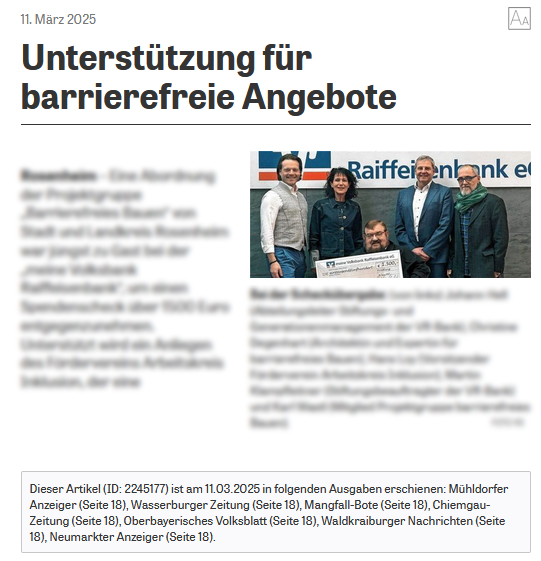 Unterstützung für barrierefreie Angebote